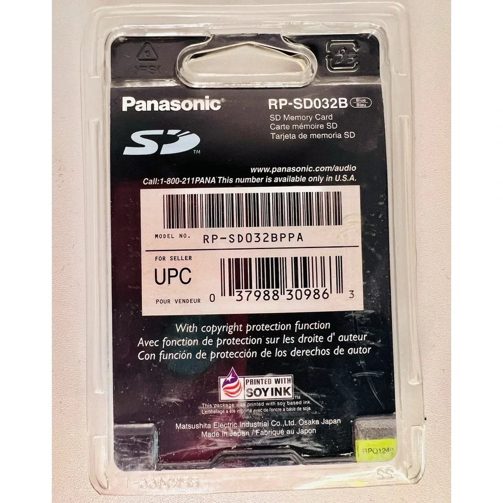 Panasonic 32 MB SD Secure Digital Memory Card RP- SD032B RP-SD032BPPA Brand New